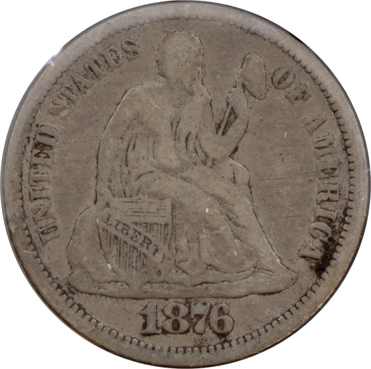 1876 USA Dime VG-F (VG-10)