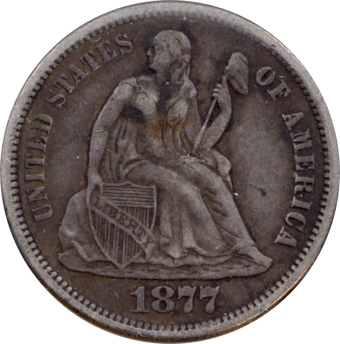 1877 S USA Dime VF-EF (VF30)