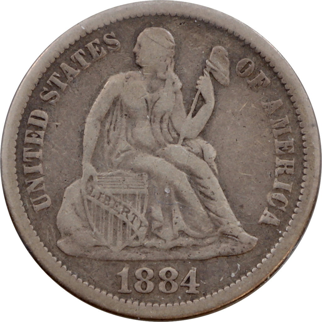 1884 USA Dime F-VF (F15)