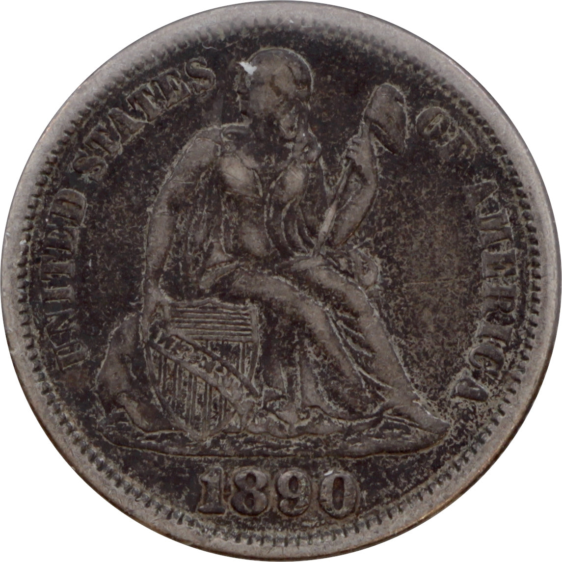 1890 USA Dime VF-EF (VF30)