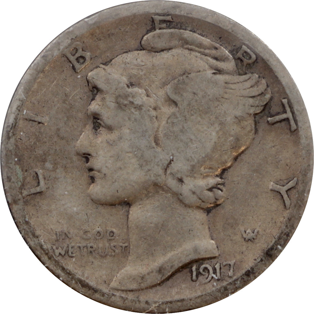 1917 D USA Dime Very Good (VG8)