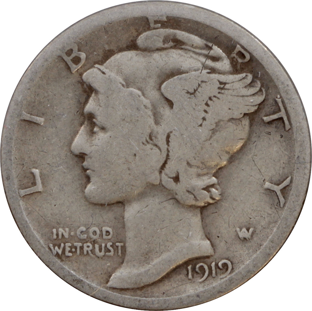 1919 S USA Dime VG-F (VG10)