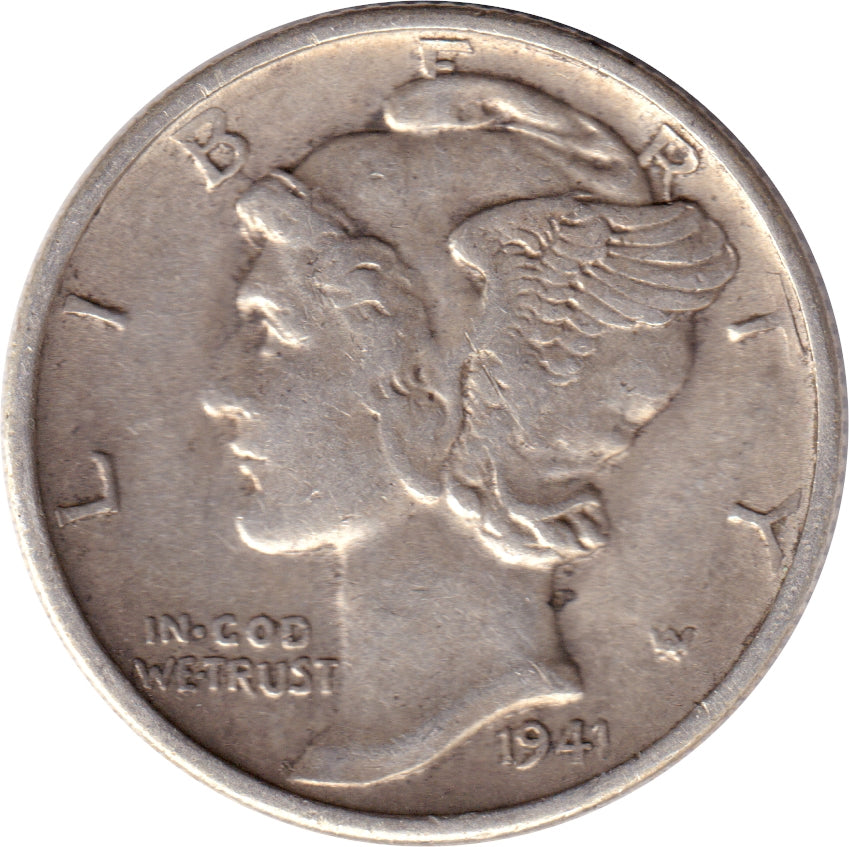 1941 D USA Dime EF-AU (EF45)