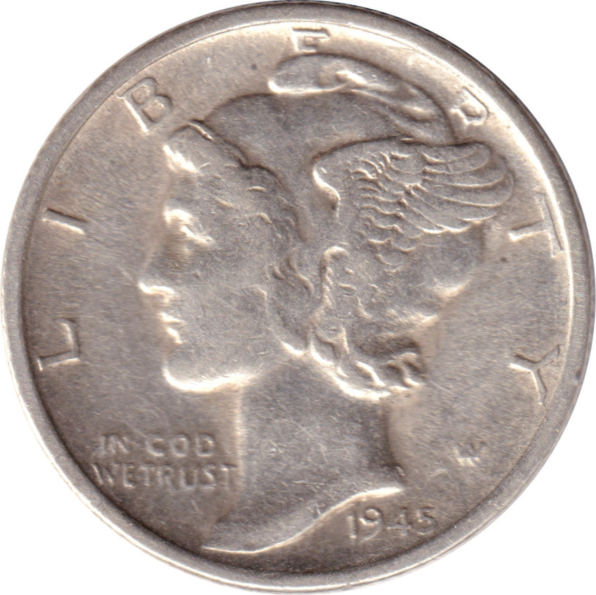 1945 S USA Dime Extra Fine (EF40)