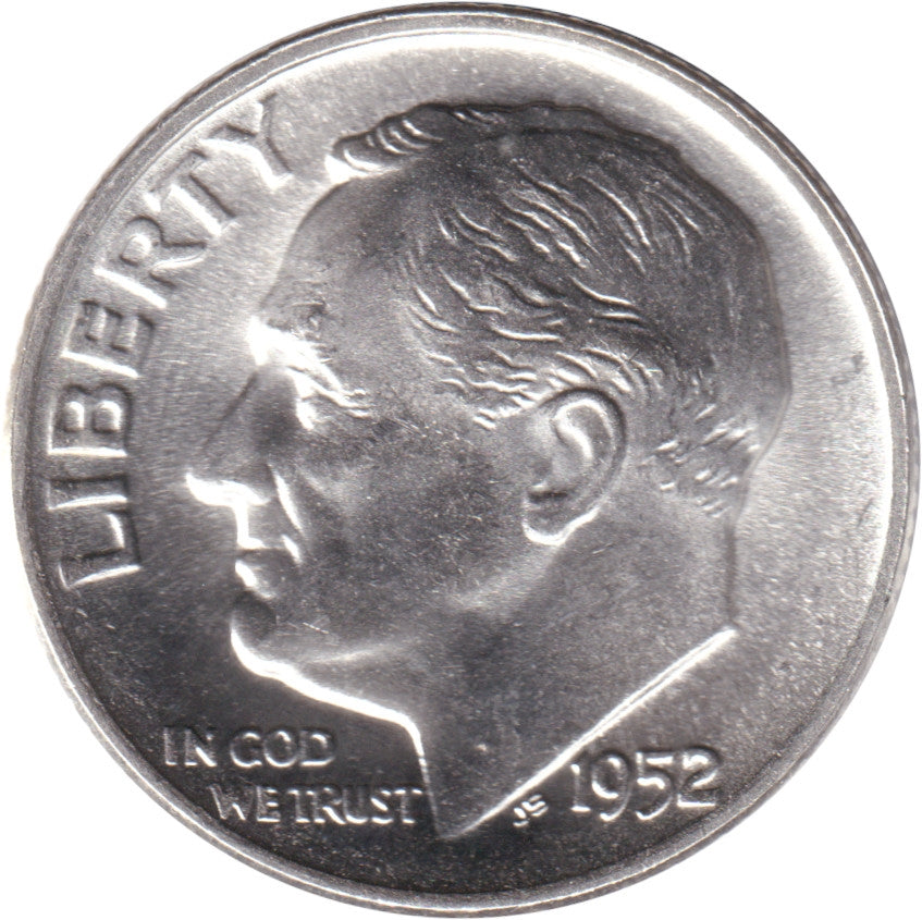 1952 D USA Dime Choice BU (MS64)