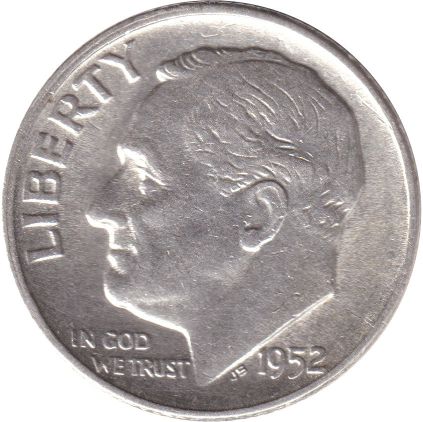 1952 S USA Dime Almost Uncirculated (AU50)