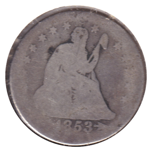 1853 Arrows & Rays USA Quarter About Good (AG3)