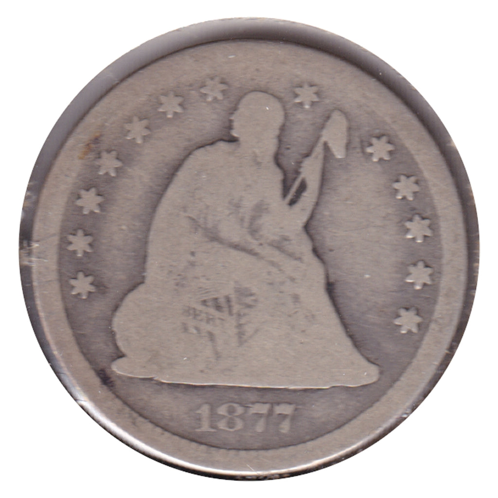 1877 CC USA Quarter About Good (AG3)