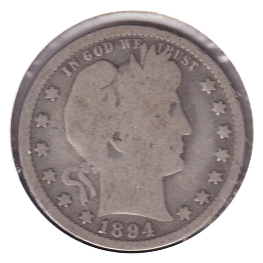 1894 USA Quarter Good (G-4)