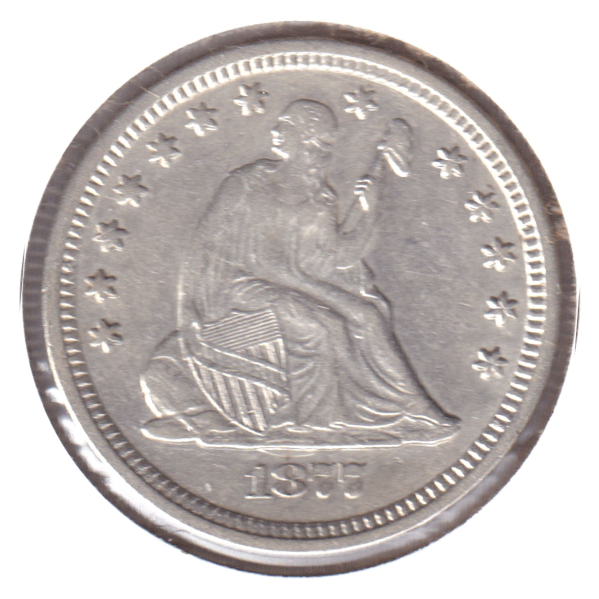 1877 S USA Quarter EF-AU (EF45) $