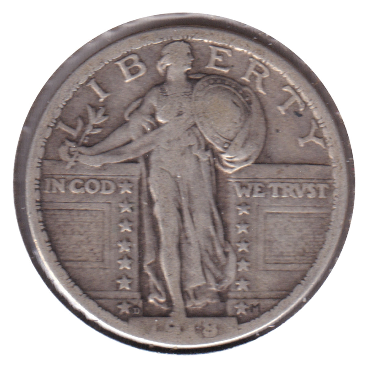 1918 D USA Quarter F-VF (F15) $