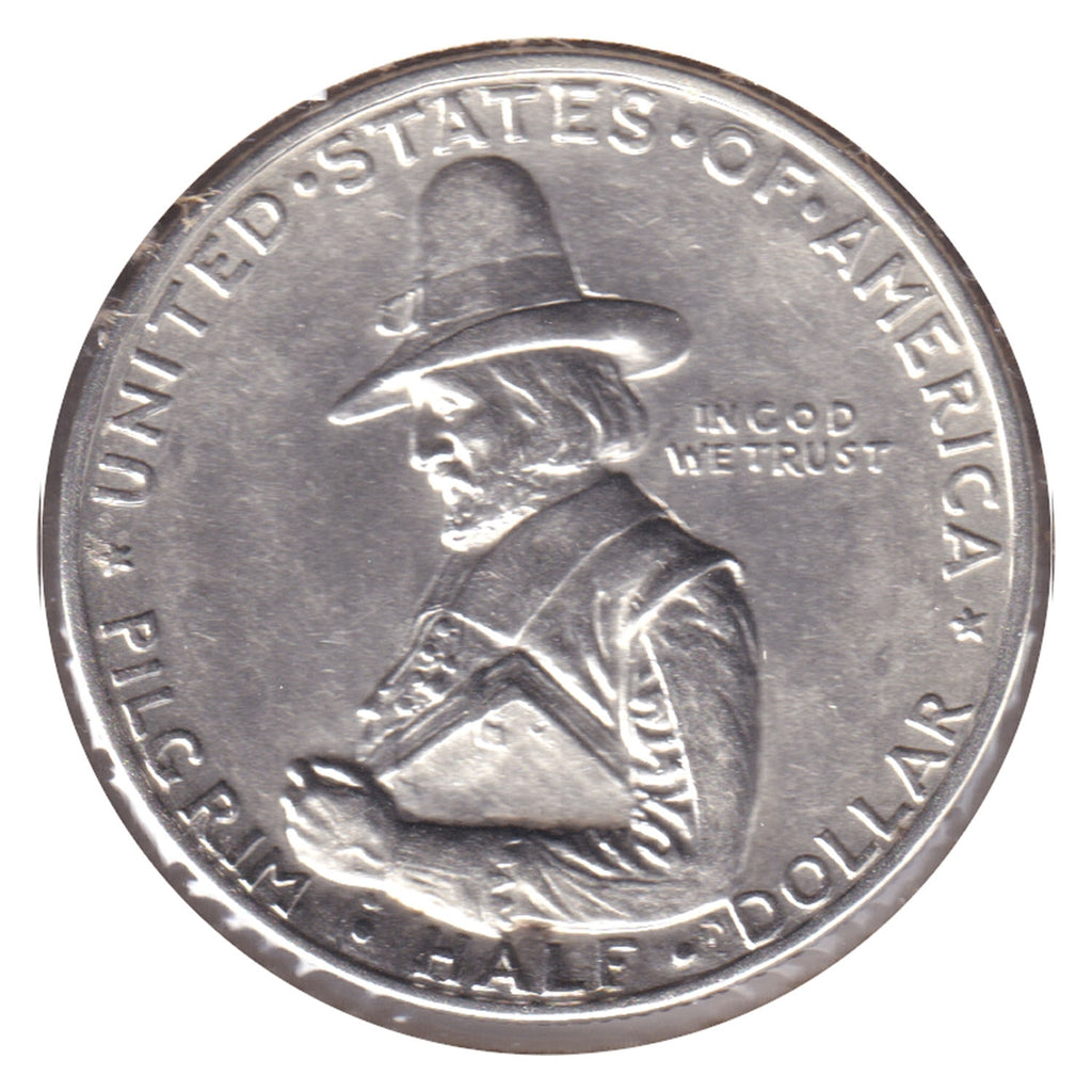 1920 Pilgrim Tercentenary USA Half Dollar Almost Uncirculated (AU50) $