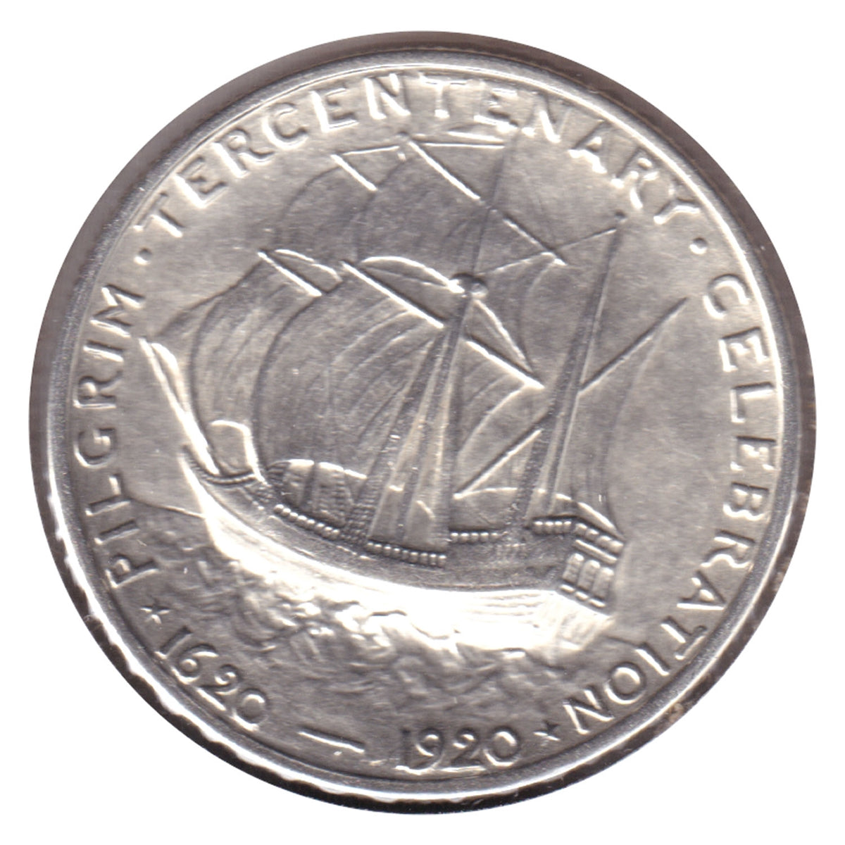 1920 Pilgrim Tercentenary USA Half Dollar Almost Uncirculated (AU50) $