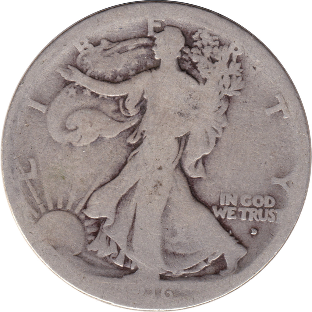 1916 D Half Dollar About Good (AG3)