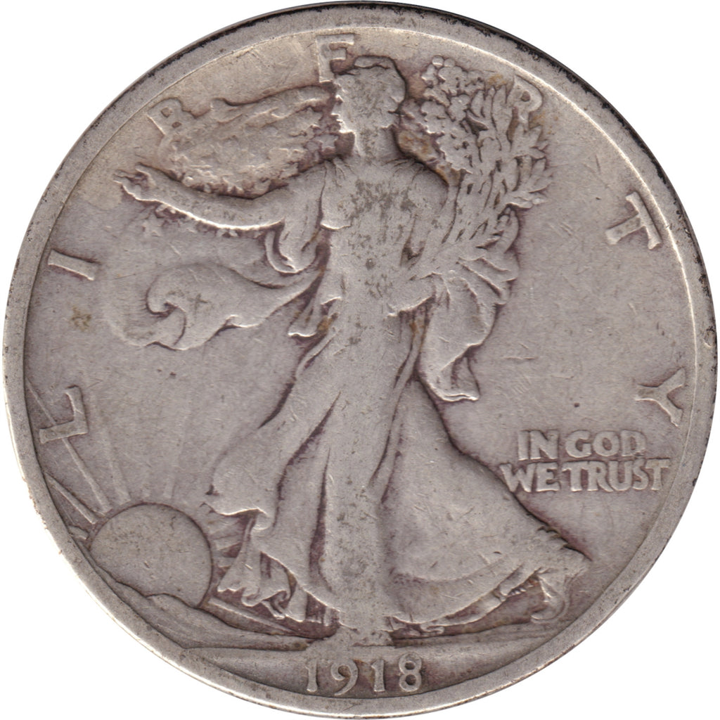 1918 D Half Dollar VG-F (VG10)