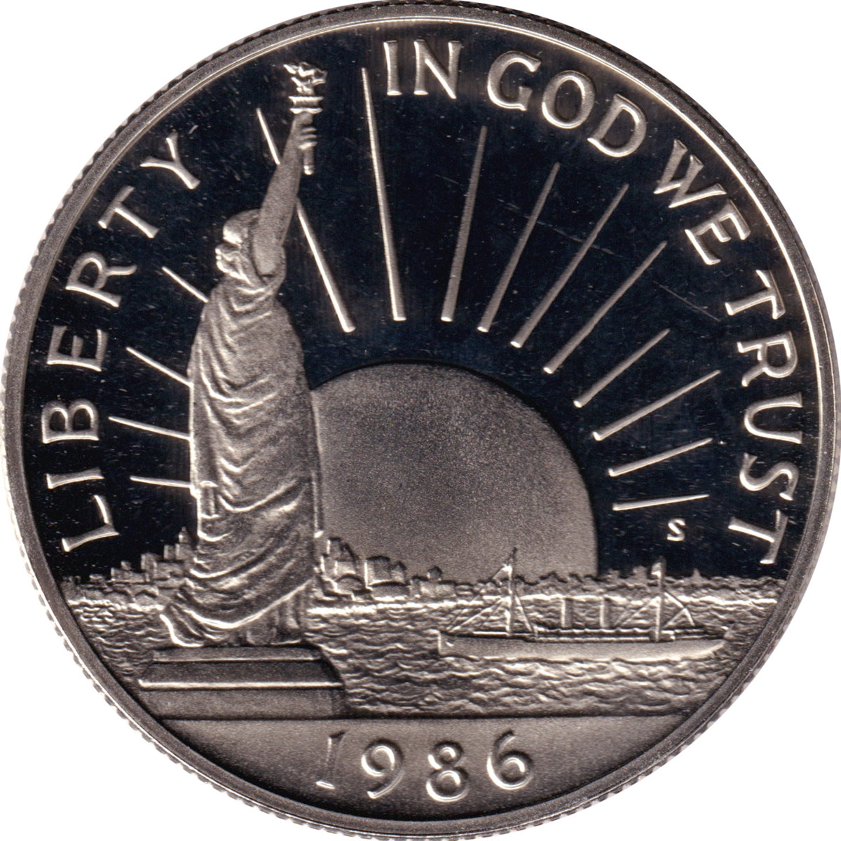 1986 S Ellis Island USA Half Dollar Proof