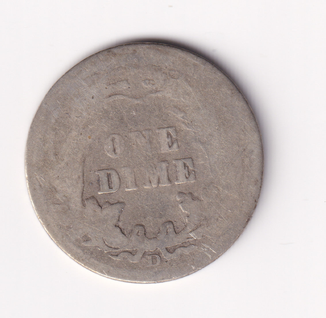 1910 D USA Dime About Good (AG3)