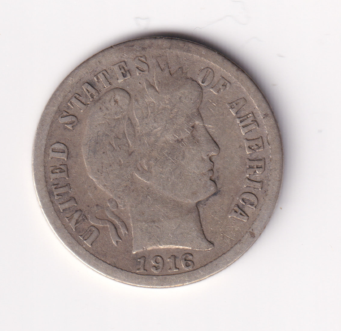 1916 S Barber USA Dime G-VG (G6)