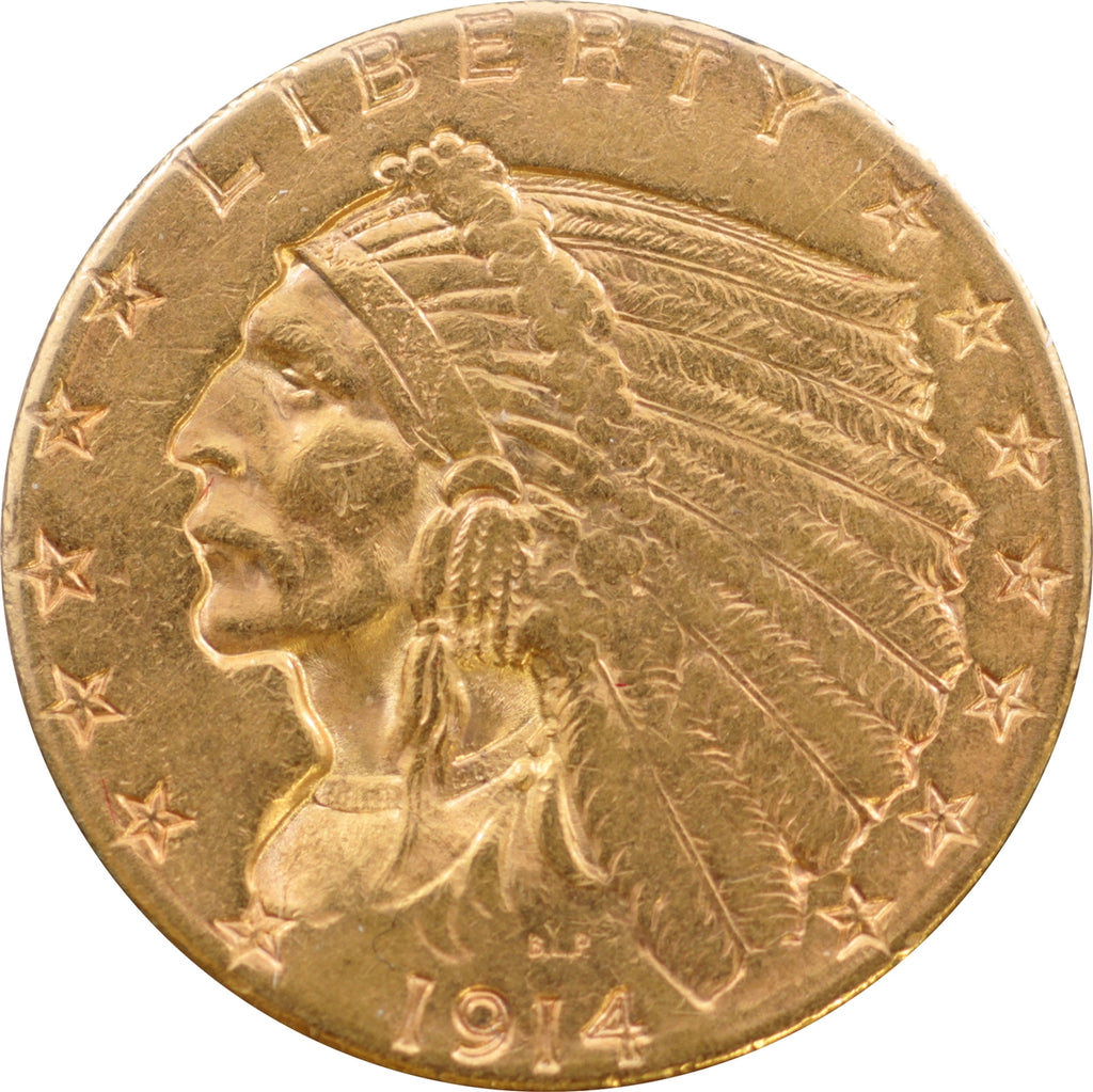 1914 D USA $2.50 Gold Quarter Eagle Extra Fine (EF40)