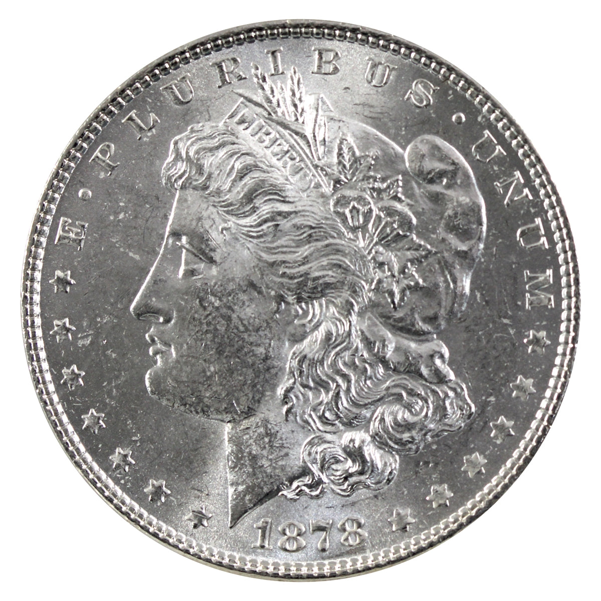 1878 7 Feathers 2nd Reverse USA Dollar UNC+ (MS62) $
