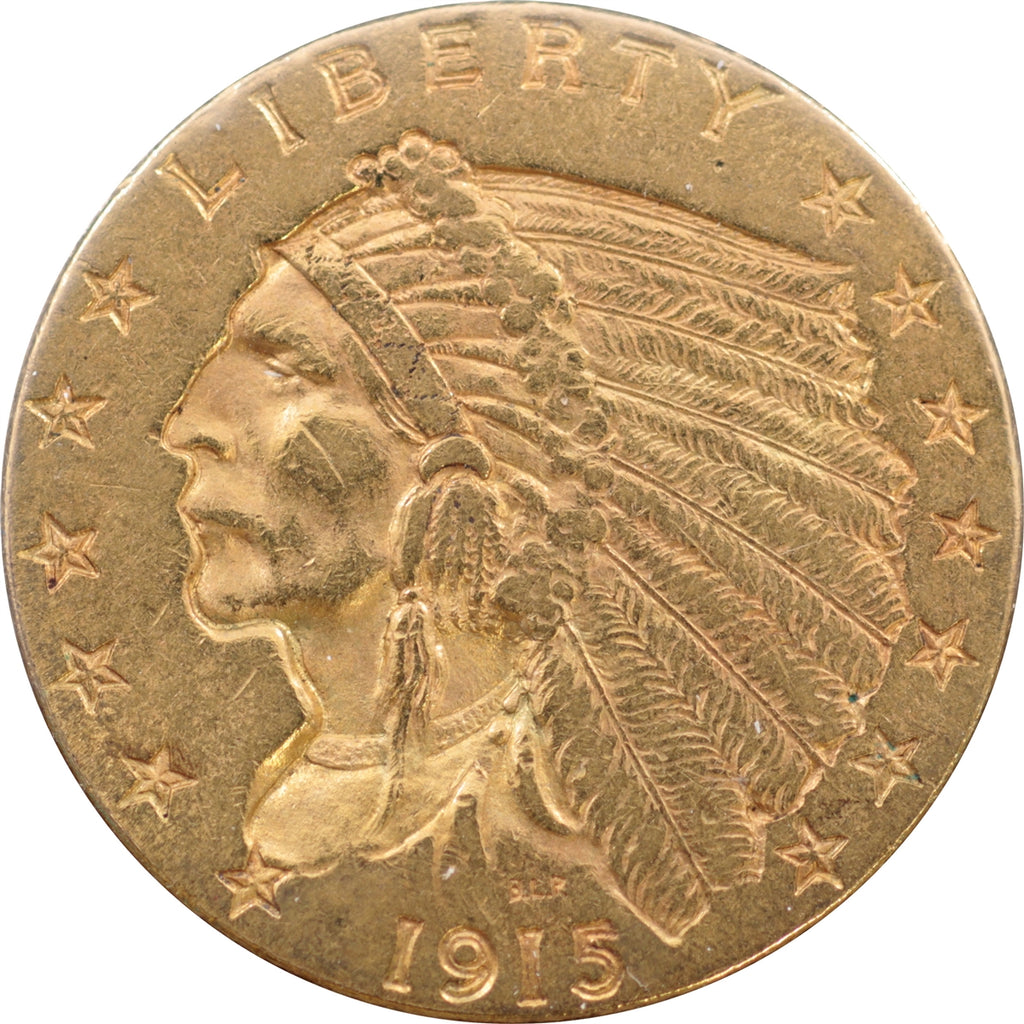 1915 USA $2.50 Gold Quarter Eagle EF-AU (EF45)