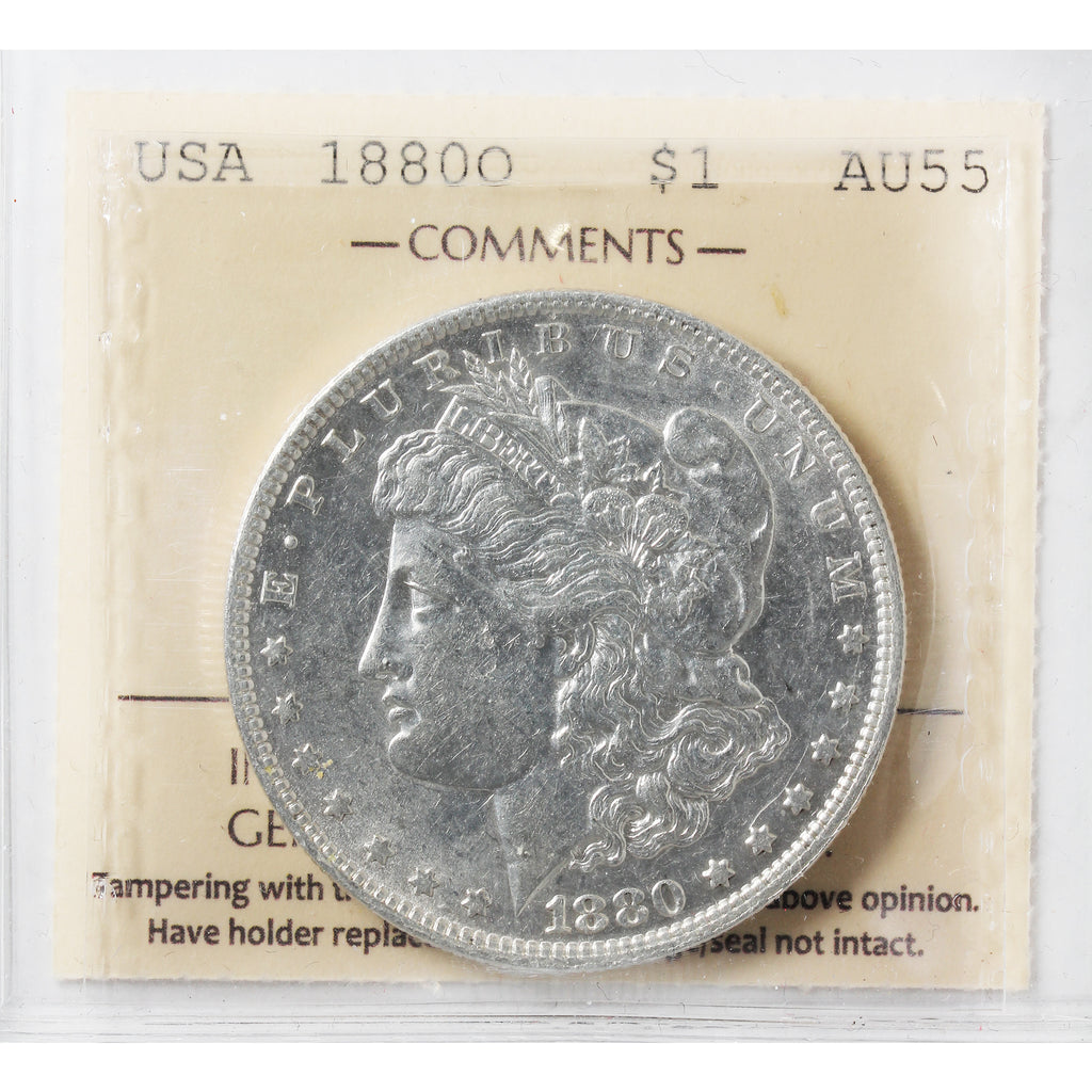 1880 O USA Dollar ICCS Certified AU55
