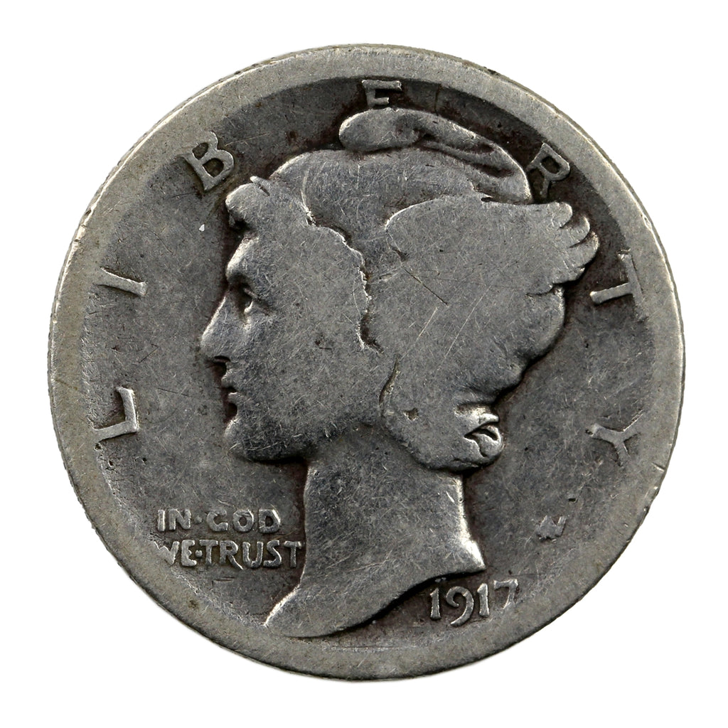 1917 D USA Dime Circulated