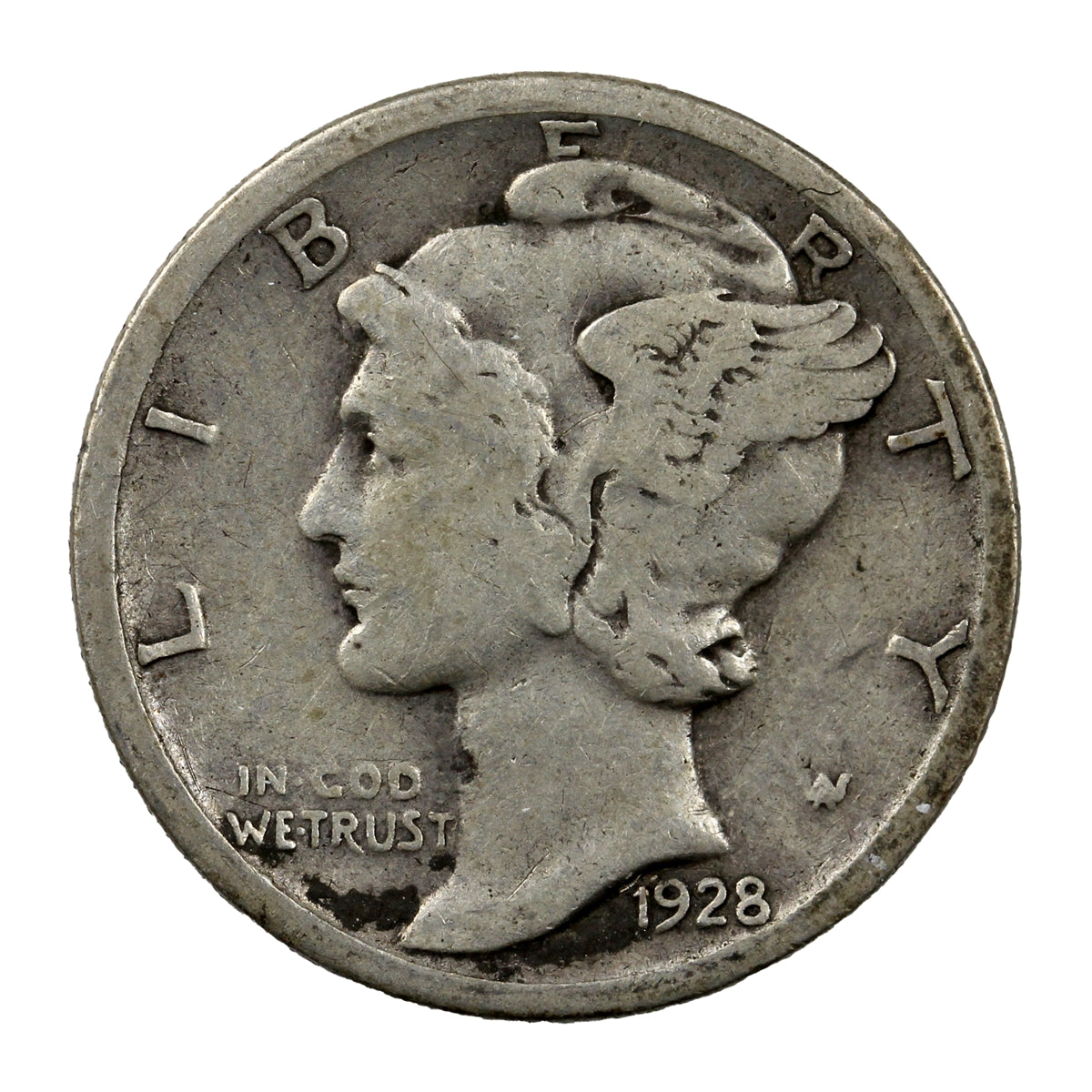 1928 D USA Dime Circulated