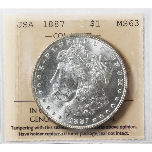 1887 USA Dollar ICCS Certified MS63