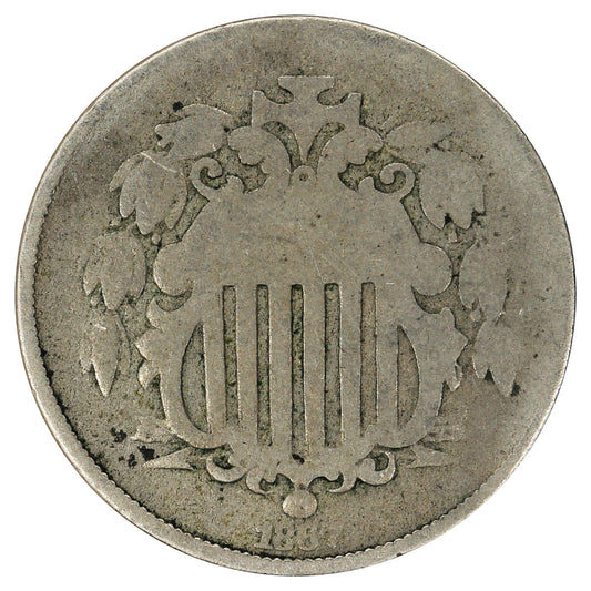 1867 Rays USA Nickel About Good (AG3)
