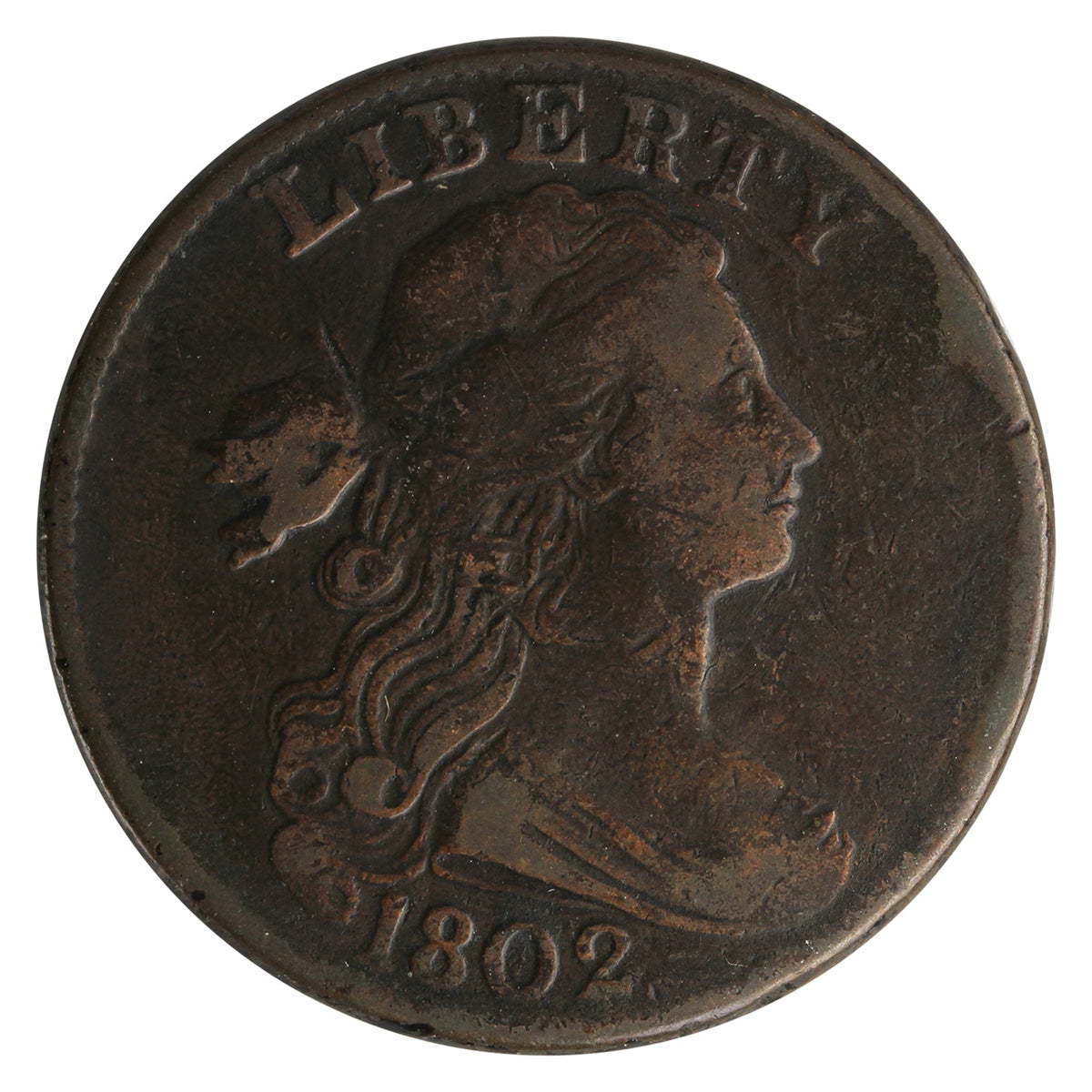 1802 Stemless USA Cent Very Fine (VF20) $