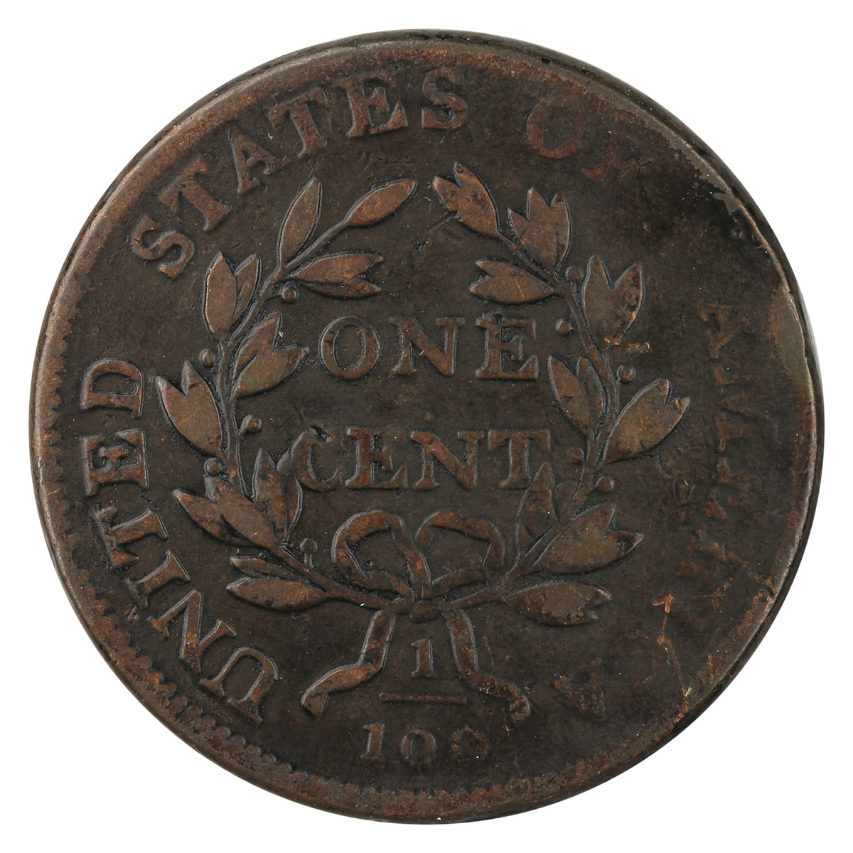 1802 Stemless USA Cent Very Fine (VF20) $