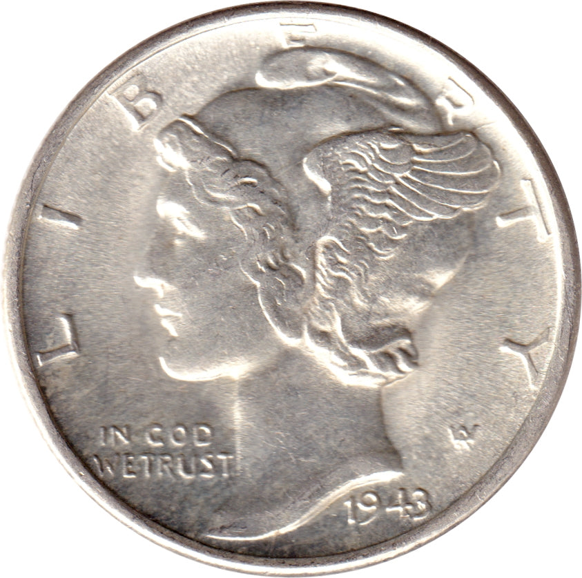1943 D USA Dime Brilliant Uncirculated (MS63)