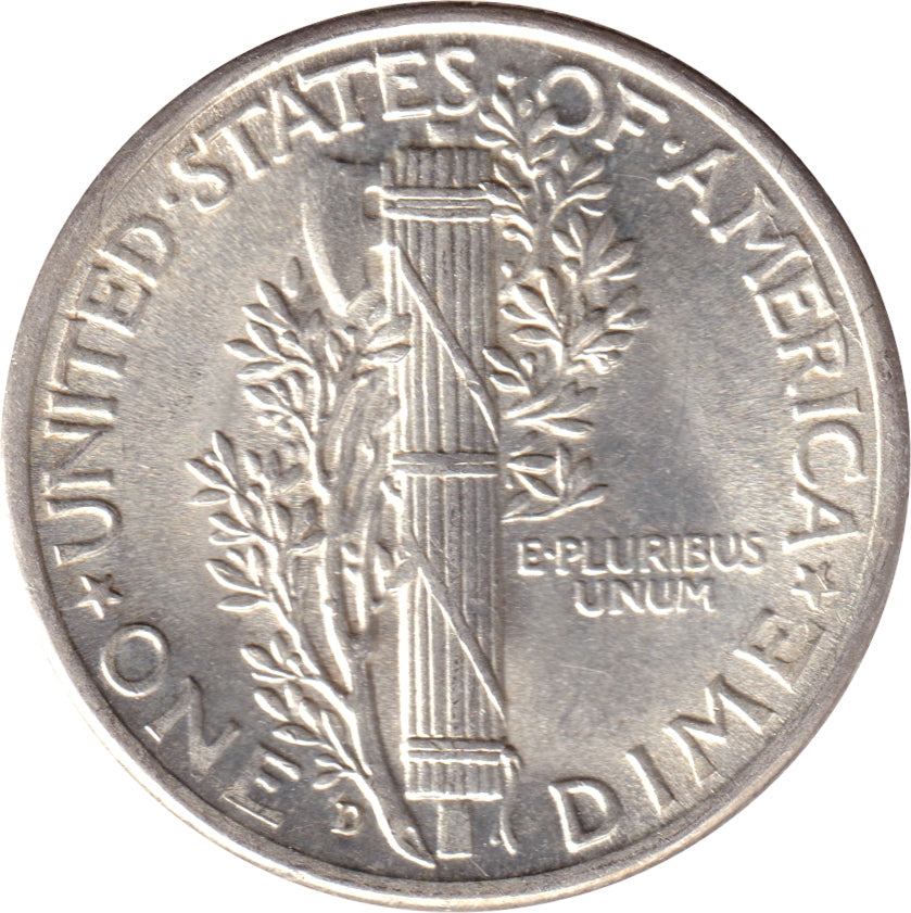 1943 D USA Dime Brilliant Uncirculated (MS63)