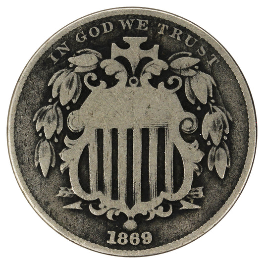 1869 USA Nickel Very Good (VG8)