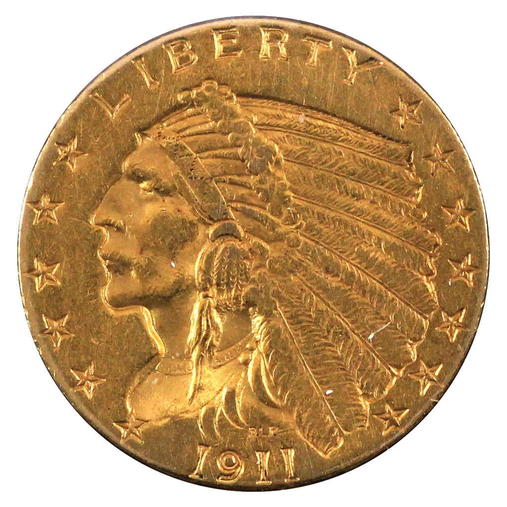 1911 USA $2.50 Quarter Eagle Gold EF-AU (EF45) $