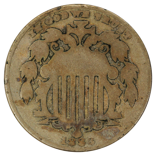 1883 Shield USA Nickel About Good (AG3)