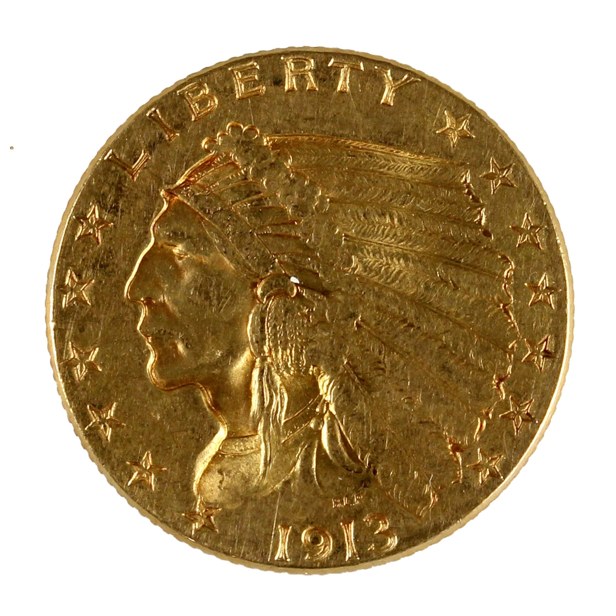1913 USA $2.50 Gold Quarter Eagle Extra Fine (EF40)