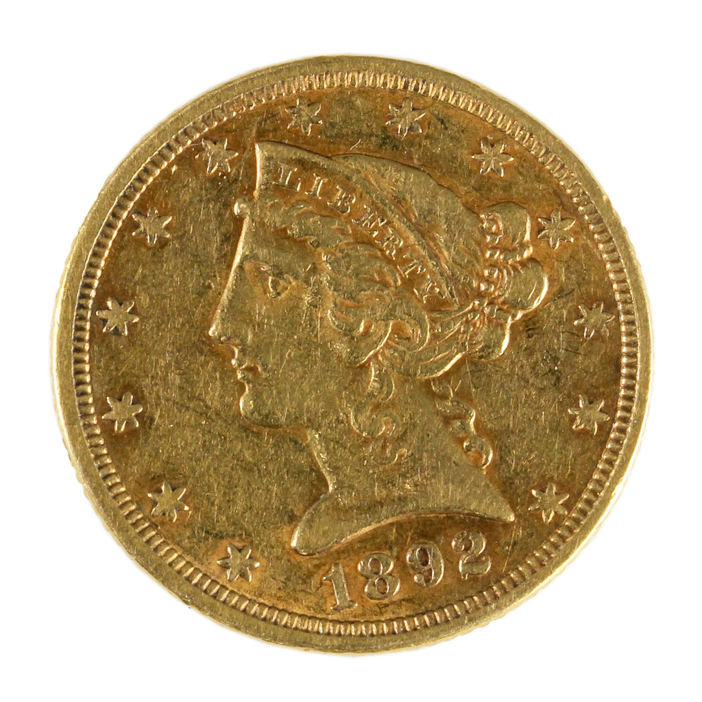 1892 USA $5.00 Gold Half Eagle Extra Fine (EF40)