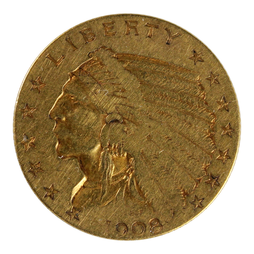 1908 USA $2.50 Gold Quarter Eagle F-VF (F15)