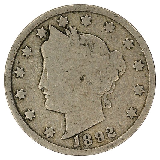 1892 USA Nickel About Good (AG3)