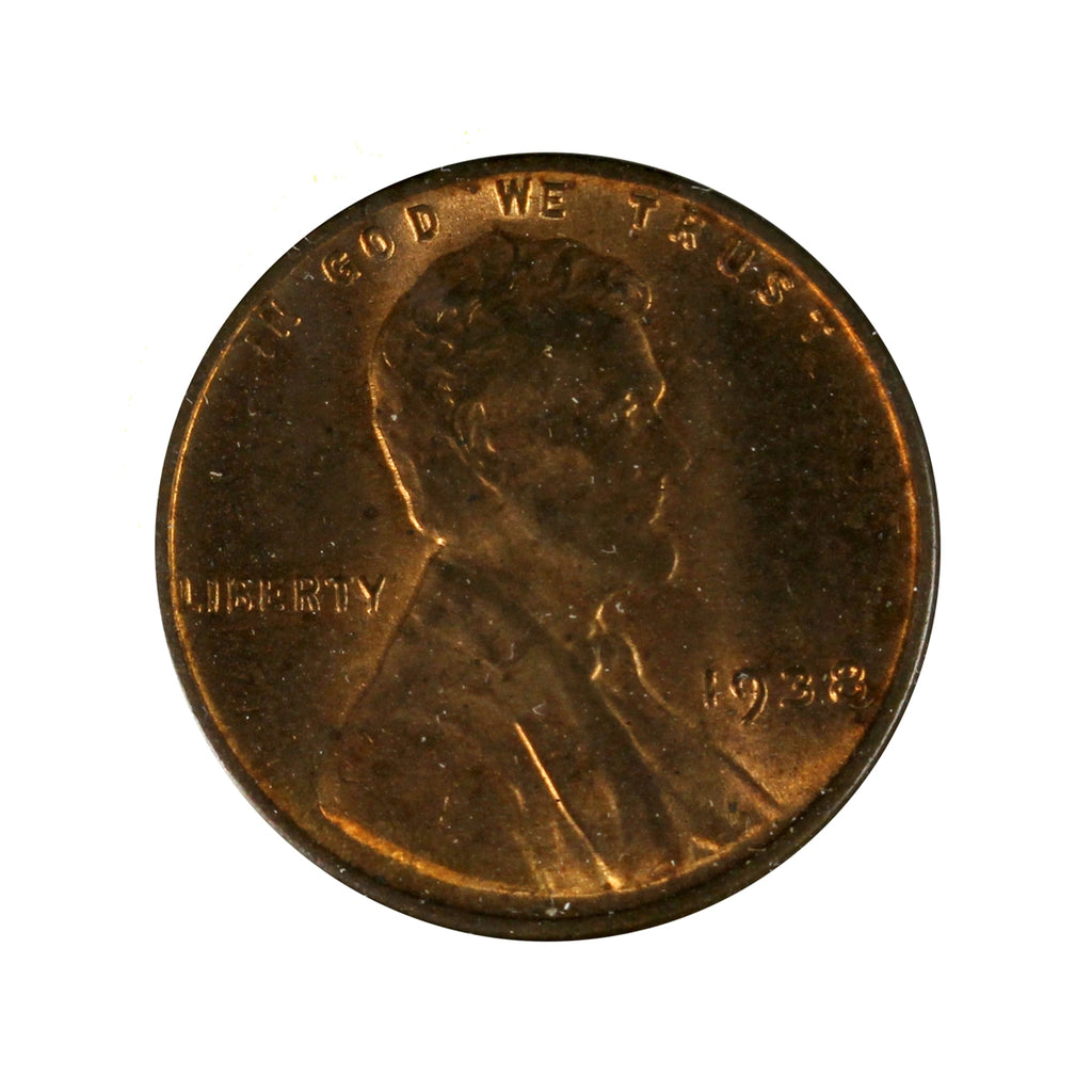 1938 USA Cent Choice Brilliant Uncirculated (MS64) Red & Brown