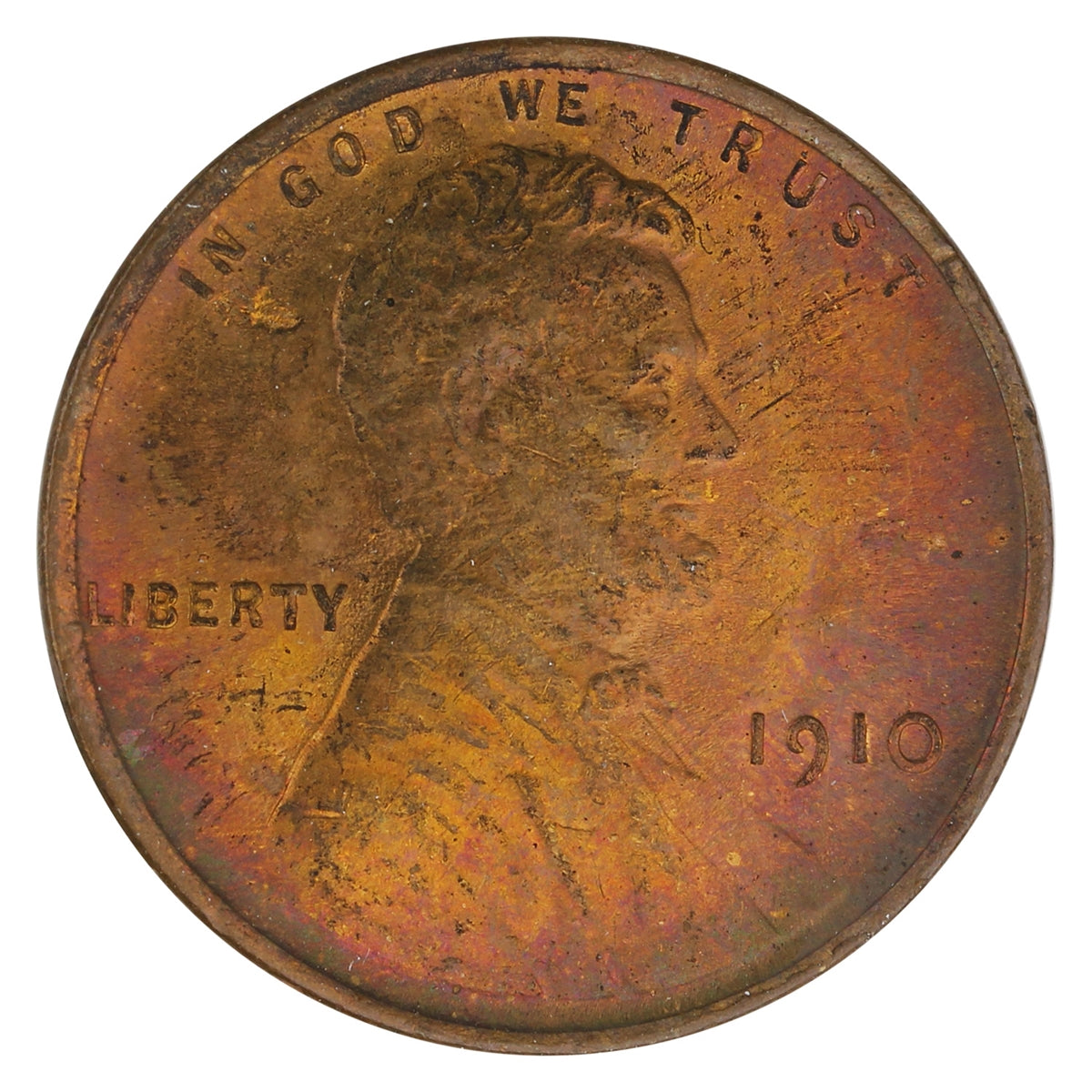 1910 USA Cent Choice Brilliant Uncirculated (MS64) $ Red & Brown