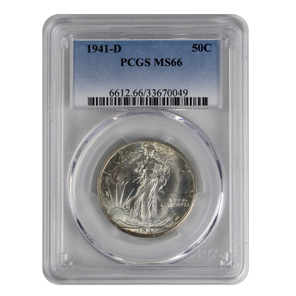 1941 D USA Half Dollar PCGS Certified MS66