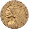 1913 USA $2.50 Gold Quarter Eagle EF-AU (EF45)