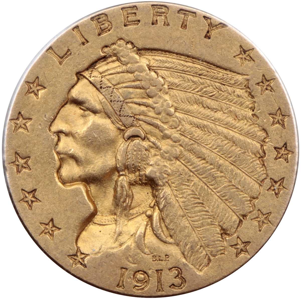 1913 USA $2.50 Gold Quarter Eagle EF-AU (EF45)