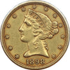 1898-S USA $5.00 Gold Half Eagle EF-AU (EF45)