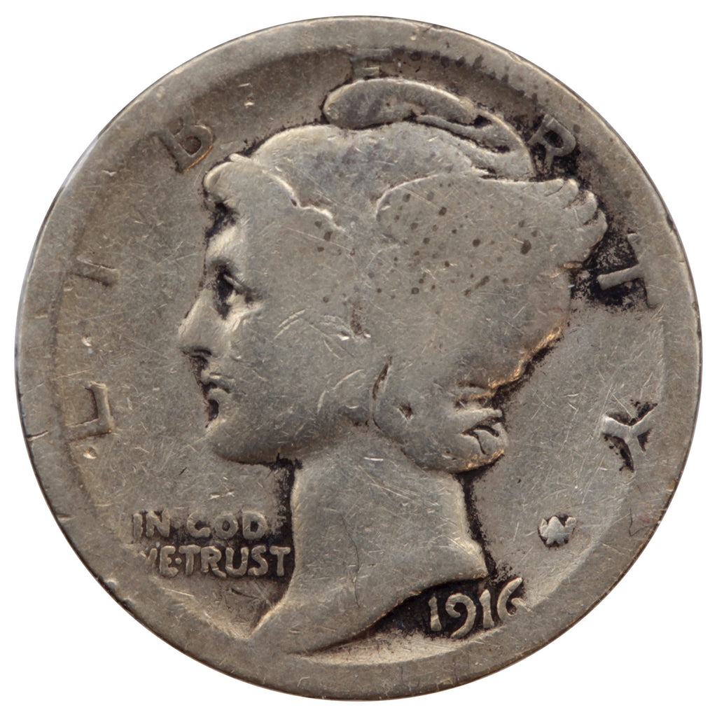 1916 S Mercury USA Dime Circulated