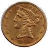1886-S USA $5.00 Gold Half Eagle AU-UNC (AU55) $