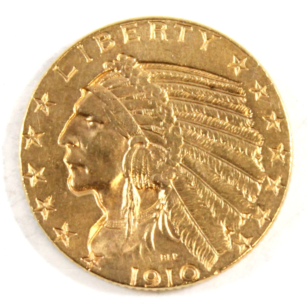 1910 USA $5.00 Gold (1/2 Eagle) Almost Uncirculated (AU50) $